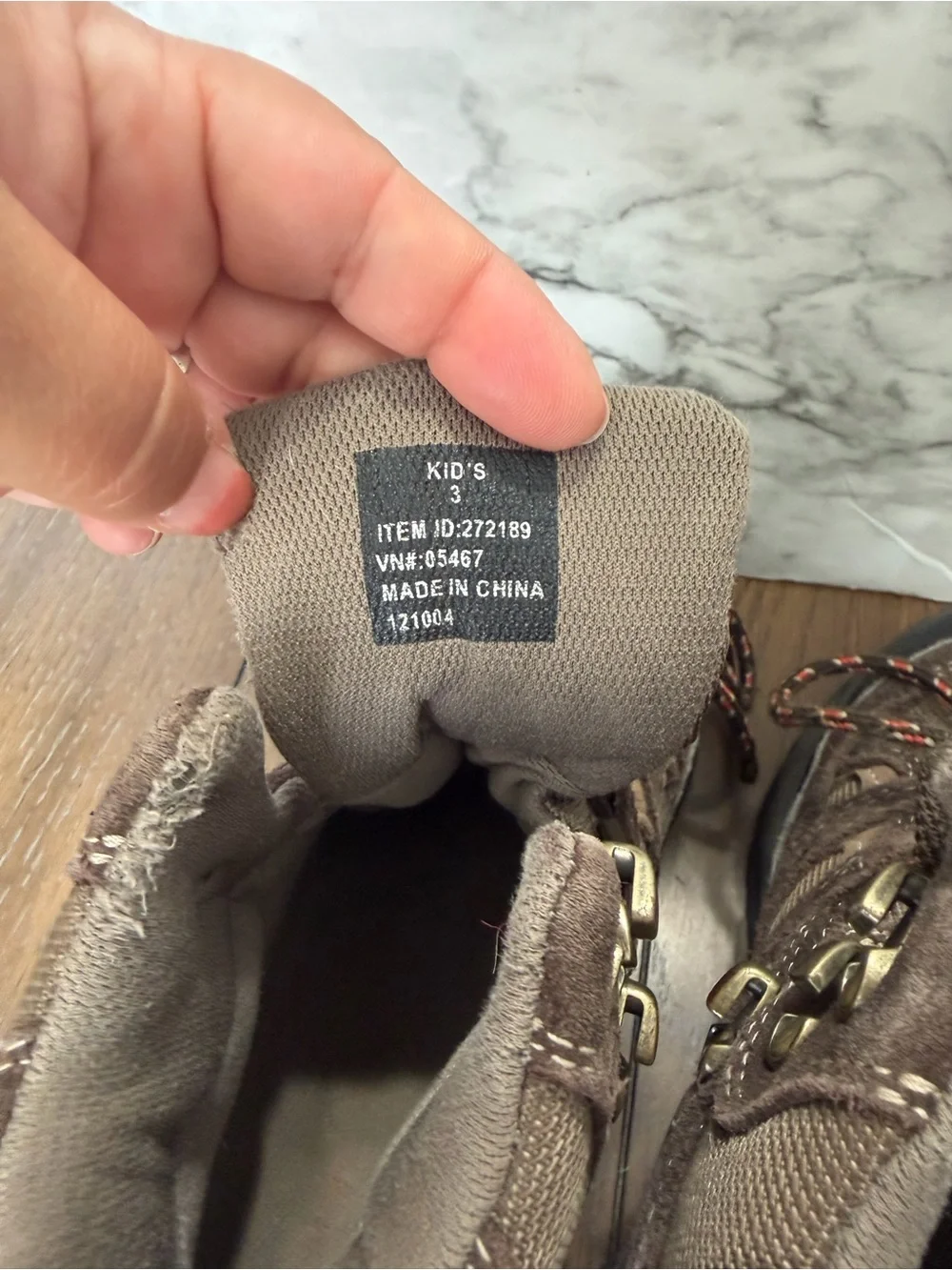 L.L. Bean Kids Brown Hiking Boots - Durable Outdoor Trail Shoes size 3